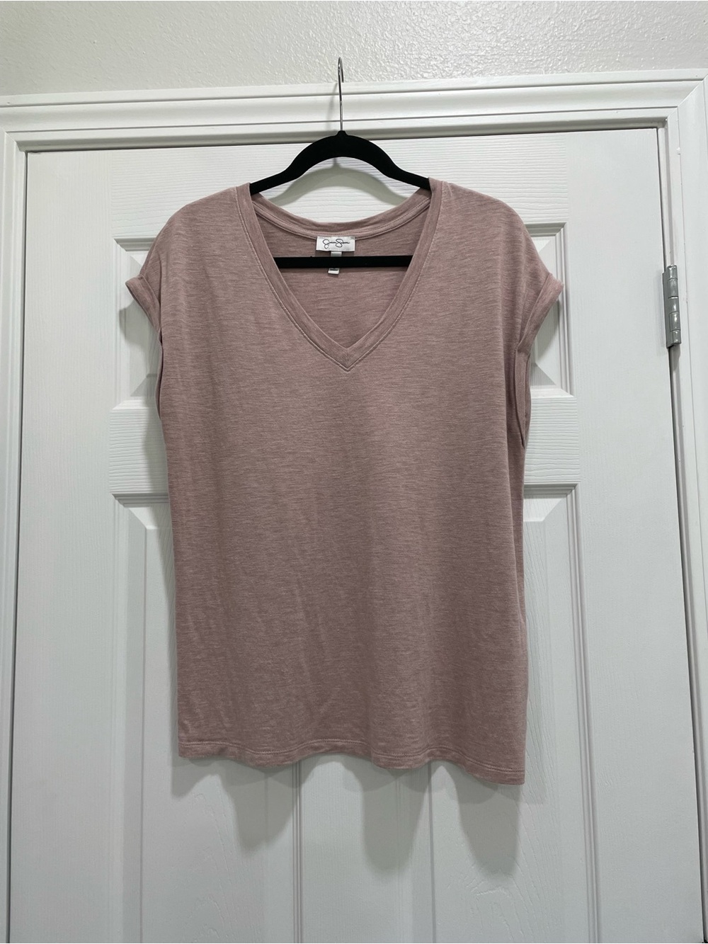 Soft V-Neck Women’s Top in Dusty Rose - Comfortable Everyday Tee